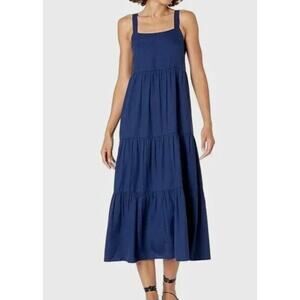 The Drop Women's Britt Tiered Maxi Tent Dress Blue Size Medium